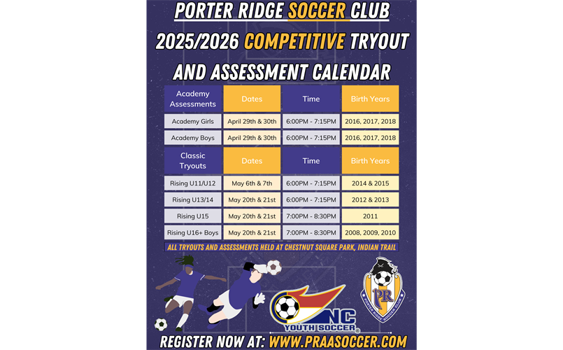 2025/2026 Tryout Dates Announced!